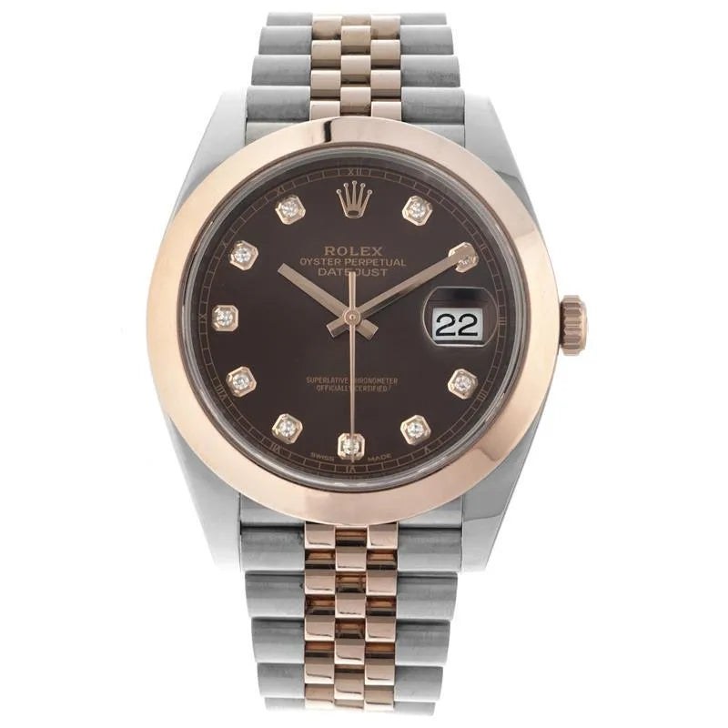 Kolekcija A Ref. NV-126 — Dvobojna rose gold izvedba, crni brojčanik s draguljima