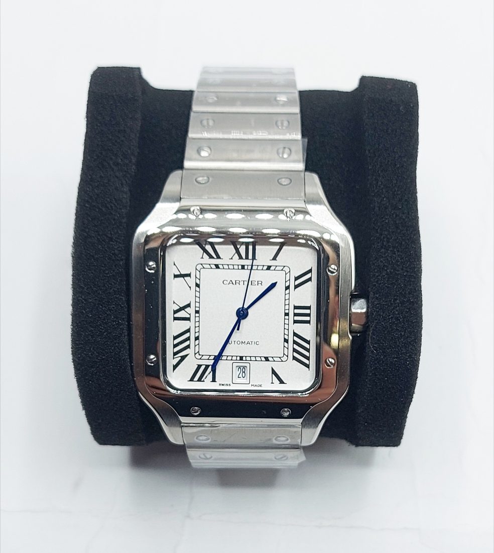 Cartier Santos de Cartier — Bijeli brojčanik, čelična narukvica