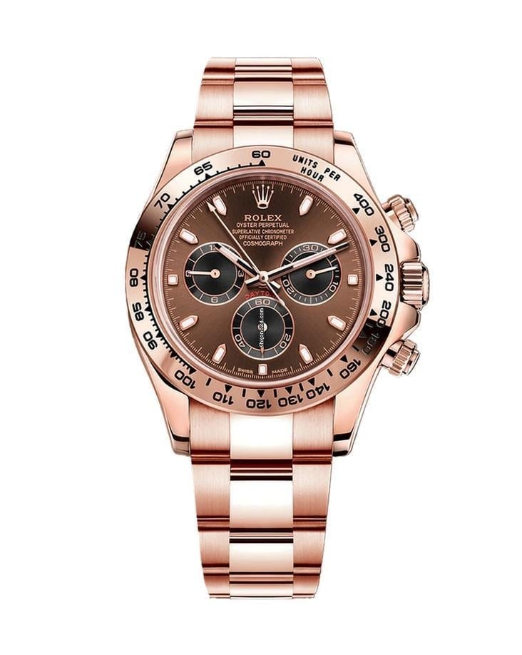 Kolekcija A Ref. NV-120 — Rose gold izvedba, smeđi kronograf i metalna narukvica