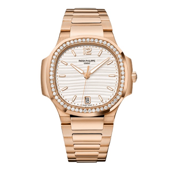 Kolekcija D Ref. PP-123 — Rose gold izvedba s draguljima, srebrni brojčanik