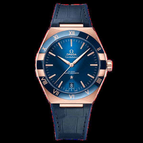 Kolekcija D Ref. SO-116 — Plavi brojčanik, rose gold bezel i kožni remen